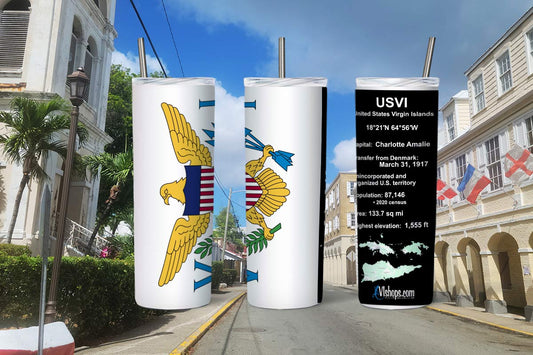 USVI (United States Virgin Islands)  Flag - 20oz Skinny Tumbler