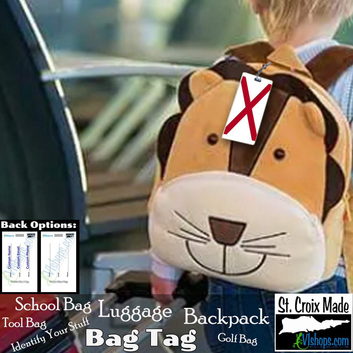 US State - Alabama - 1895 to present - Flags of the World - Bag Tag