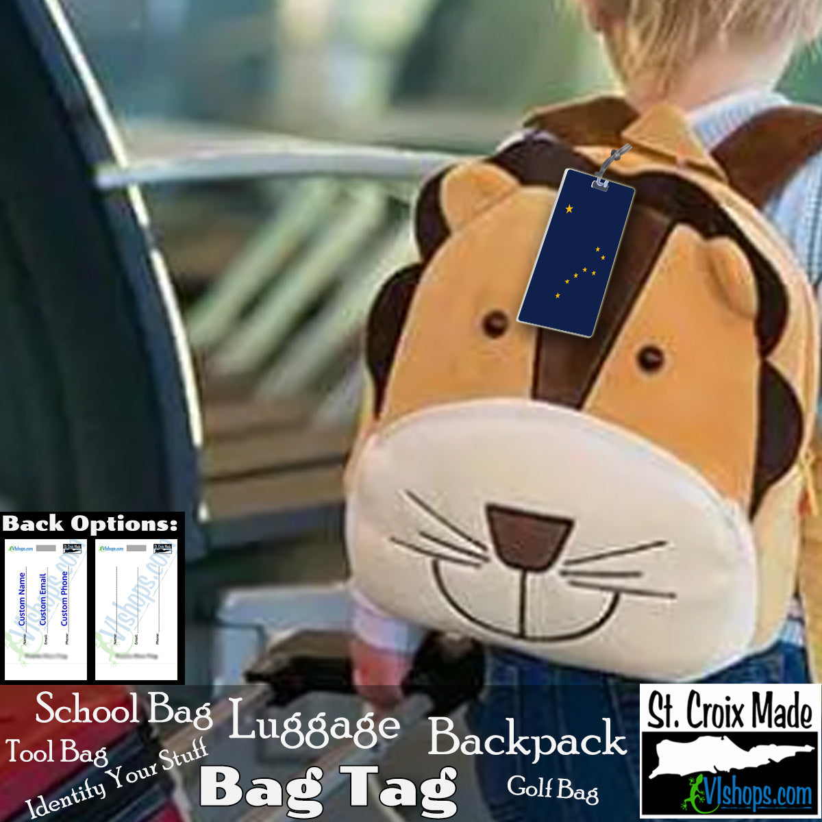 US State - Alaska - 1927 to present - Flags of the World - Bag Tag