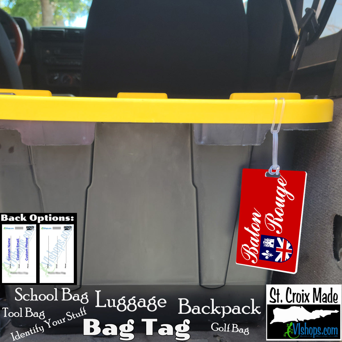 Cities - Baton Rouge - Louisiana - Flags of Cities of the World - Bag Tag