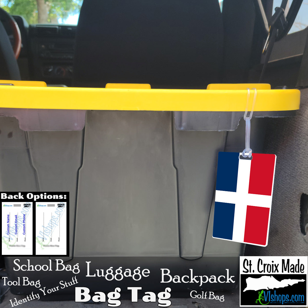 Dominican Republic The First Republic Flag - 1844 to 1861 - Flags of the World - Bag Tag