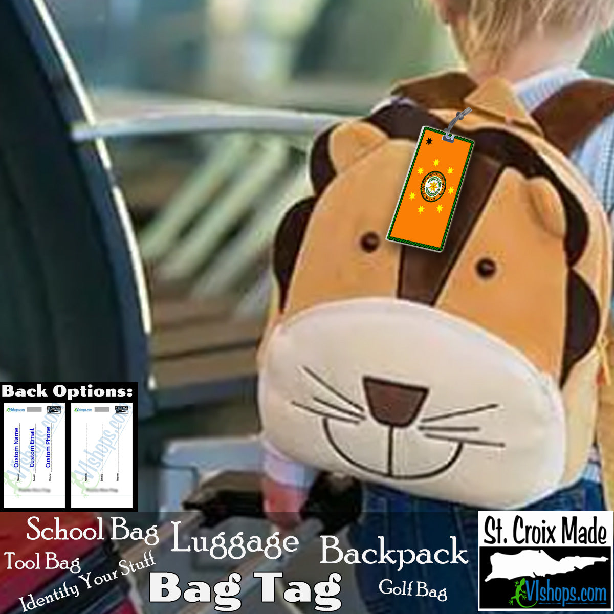 Native American - Cherokee Nation - Flags of Native Americans - Bag Tag