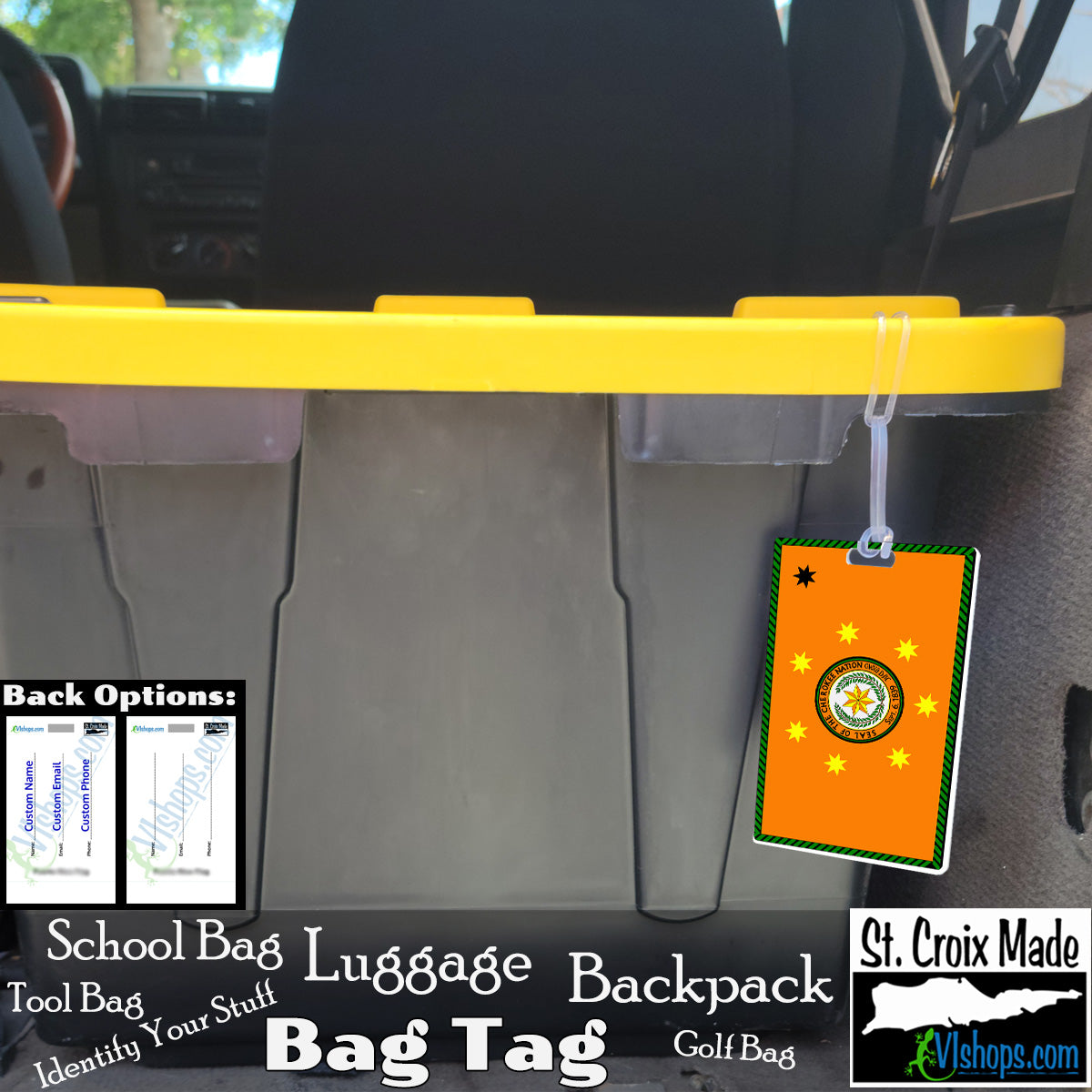 Native American - Cherokee Nation - Flags of Native Americans - Bag Tag