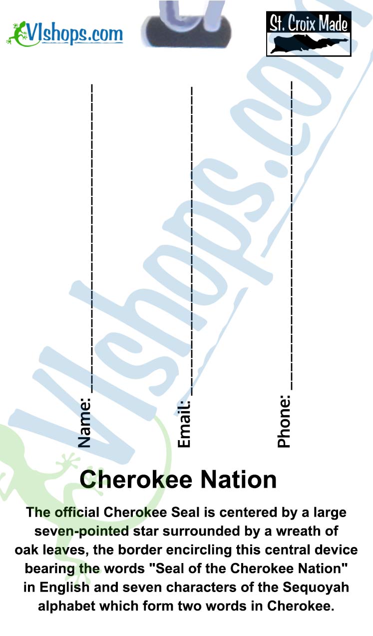 Native American - Cherokee Nation - Flags of Native Americans - Bag Tag