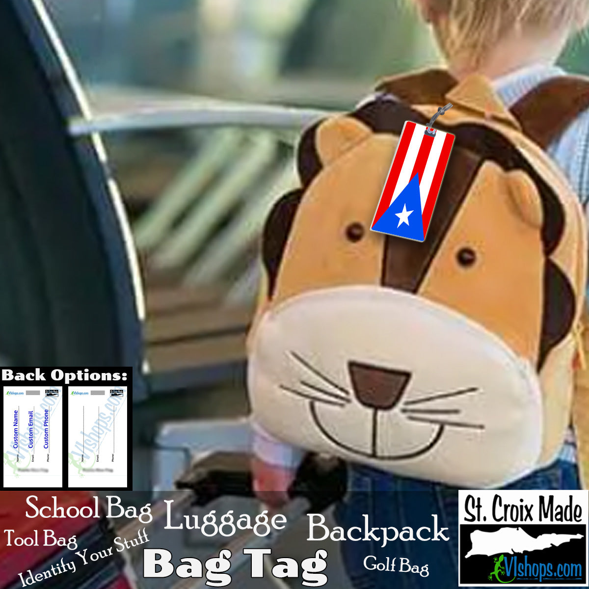 Puerto Rico - 1895 to present - Flags of the World - Bag Tag