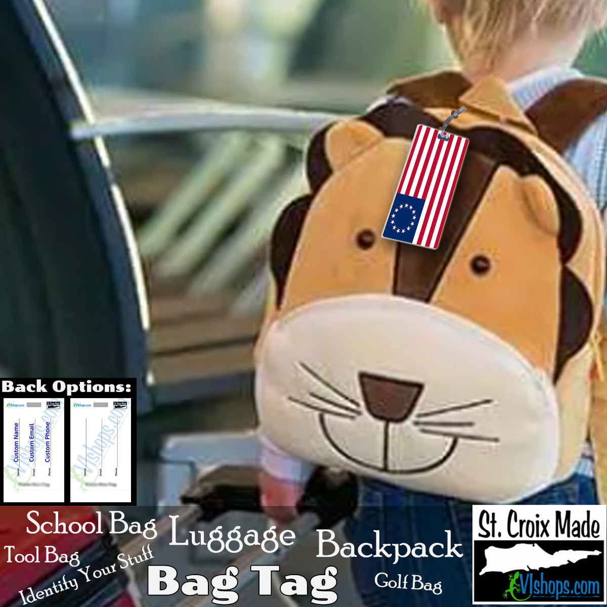 United States - Betsy Ross Version - June 14 1777 - May 1 1795 - Flags of the World - Bag Tag