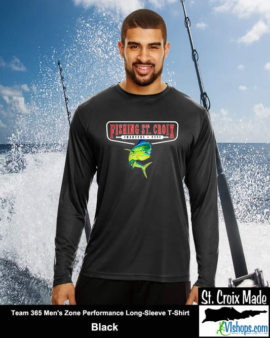 Fishing St. Croix - Full Front - Team 365 TT11L Men's Zone Performance Long Sleeve T-Shirt