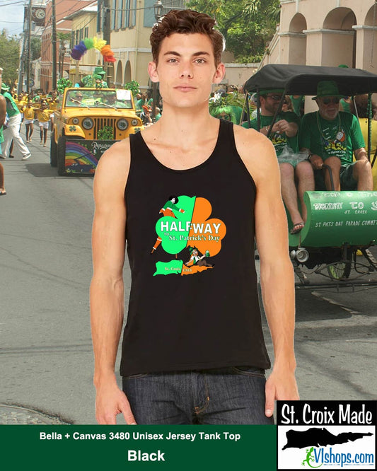 HalfWay to St. Patrick's Day - St Patrick's Day - Bella + Canvas 3480 Unisex Jersey Tank Top