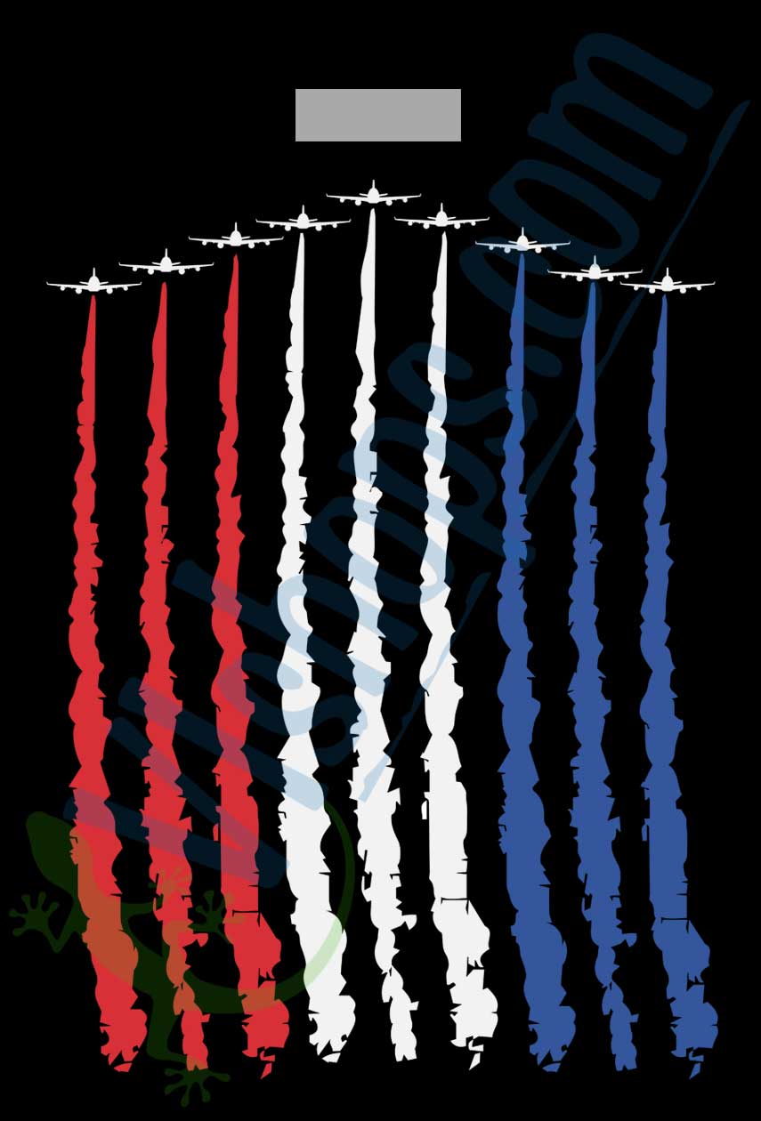 Red, White and Blue Plane Contrails - Bag Tag