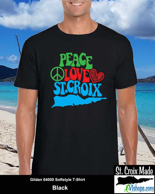 Peace Love St. Croix - Gildan 64000 Softstyle T-Shirt