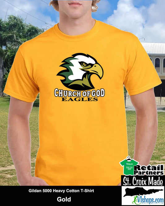 Church of God Eagles - Full Front - Gildan 5000 Heavy Cotton T-Shirt