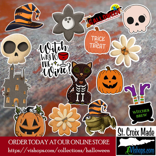 Halloween - Random 15 Pack of Halloween Die Cut Stickers