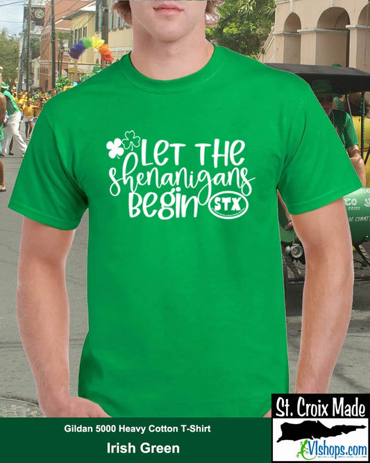 Let the Shenanigans Begin  - St Patricks Day - Gildan 5000 Heavy Cotton T-Shirt