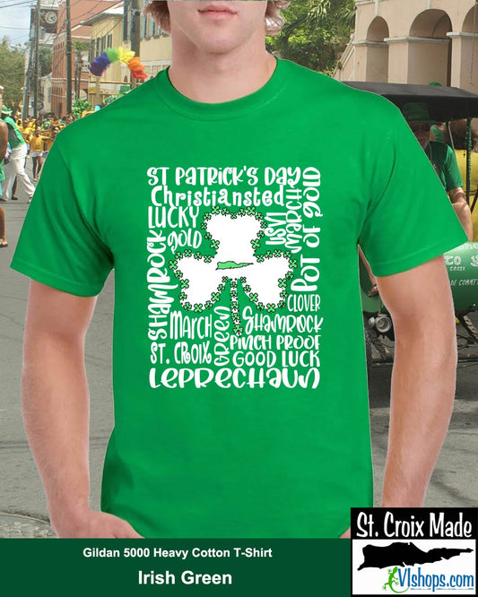 St. Patrick's Day Word Art - St Patricks Day - Gildan 5000 Heavy Cotton T-Shirt