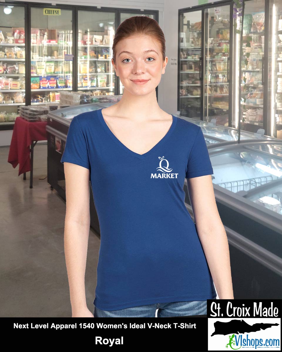 Quality - Front Left Chest and Full Back - Next Level Apparel 1540 Women's Ideal V-Neck T-Shirt