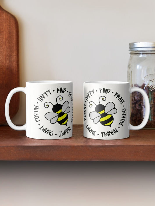 Bee Circle Wordart - 11oz Mug