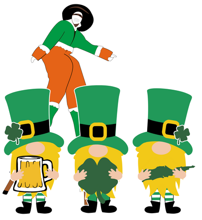 3 Gnomes and Moko Jumbie - St Patricks Day - 3 Gnomes and Moko Jumbie - St Patricks Day -