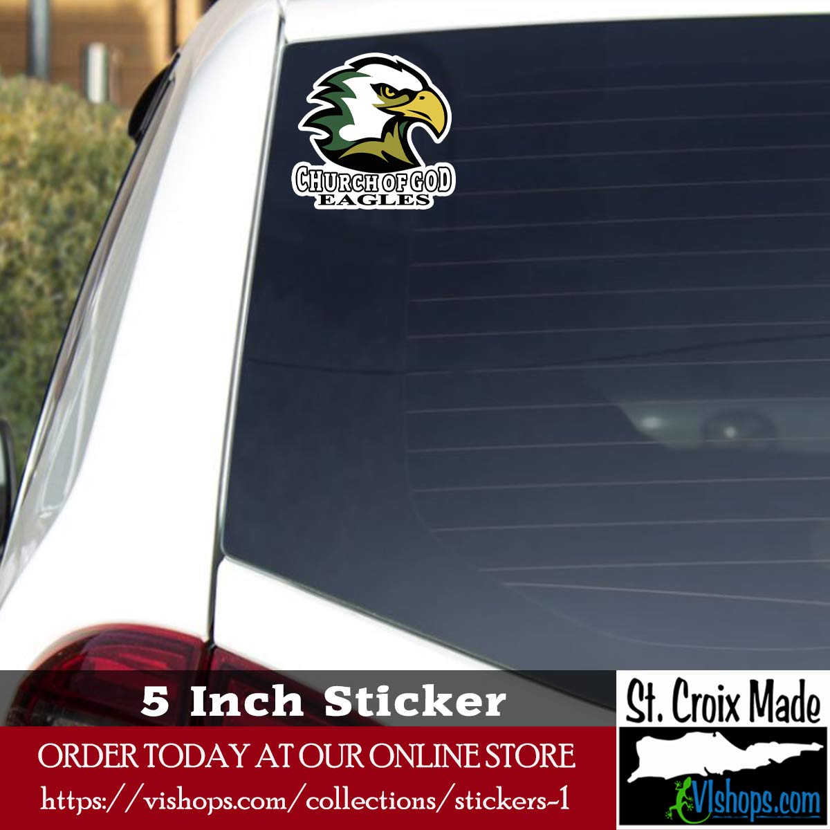 Church of God Eagles - 3 or 5 Inch Die Cut Sticker