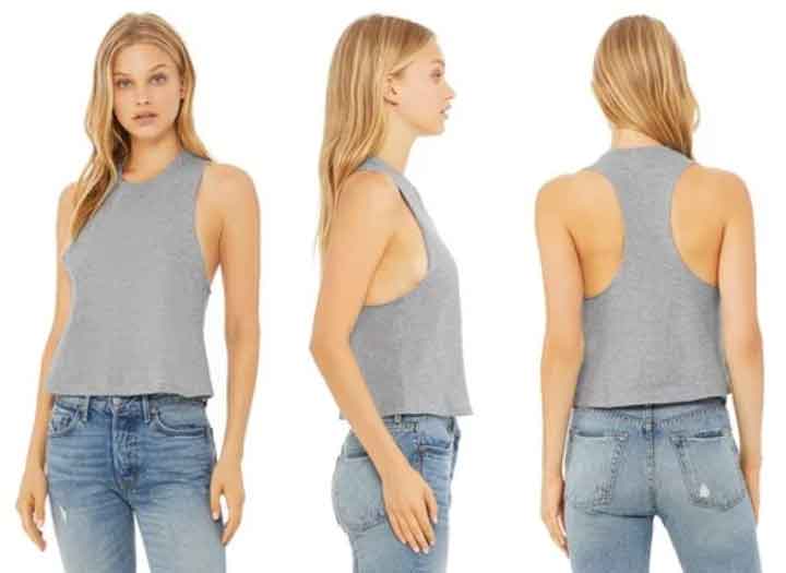 tea mama  - Bella + Canvas 6682 Women's Racerback Cropped Tank Top