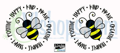 Bee Circle Wordart - 11oz Mug