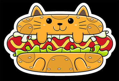 Cat Hotdog - 3 x 1.8 Die Cut Sticker