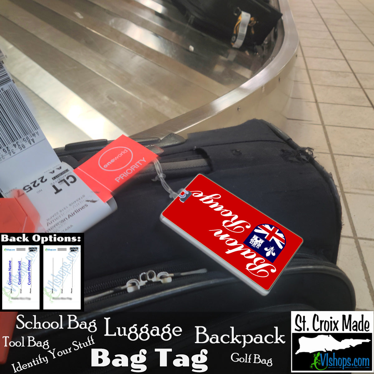 Cities - Baton Rouge - Louisiana - Flags of Cities of the World - Bag Tag