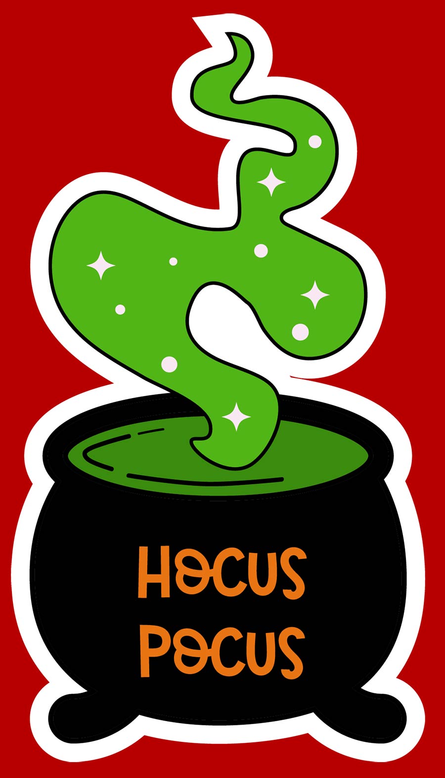 Halloween - Hocus Pocus - 5.2 x 3 Die Cut Sticker