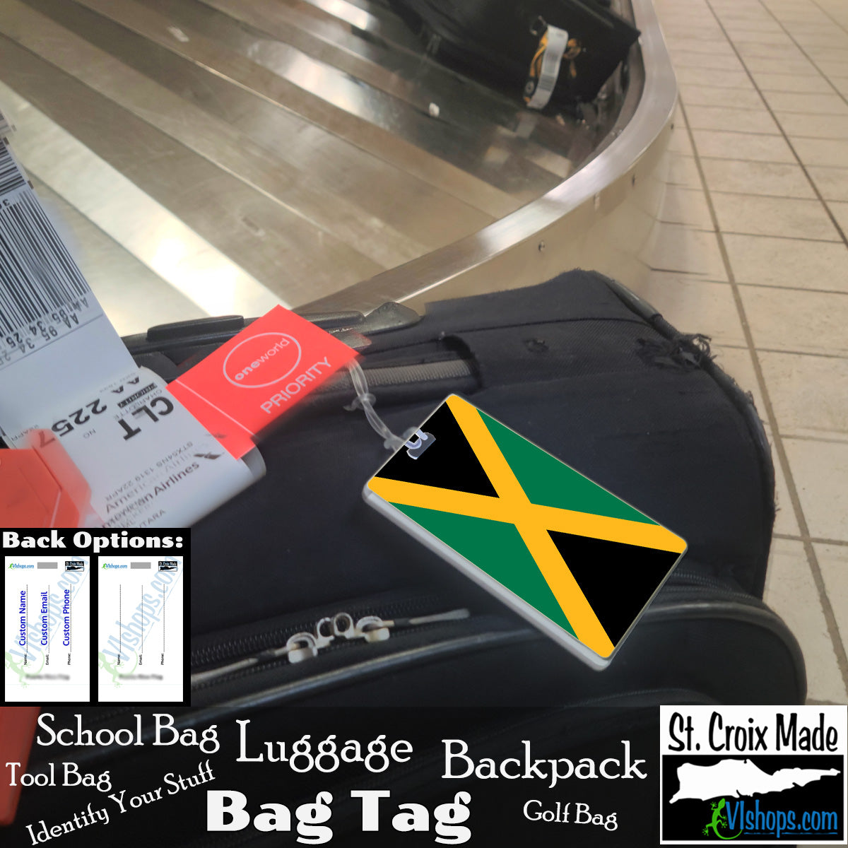 Jamaica - 1962 to present - Flags of the World - Bag Tag