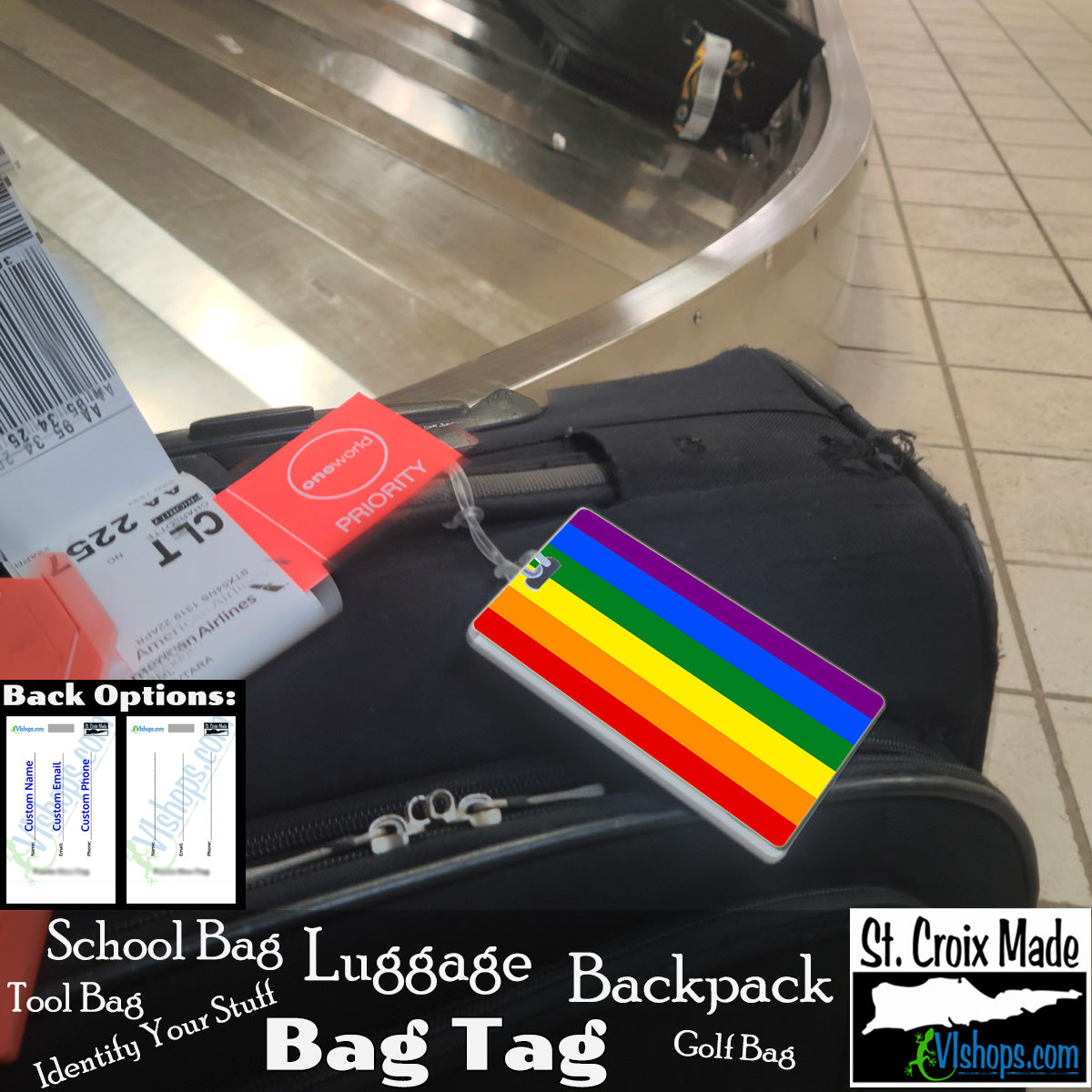 LGBTQ - Gay Pride - 1979 to present - Flags of the World - Bag Tag