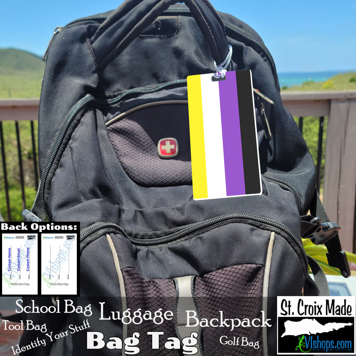 LGBTQ - Non-Binary - 2014 to present - Flags of the World - Bag Tag