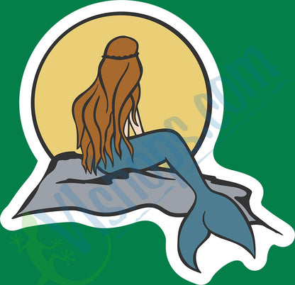 Mermaid with Moon - 3.25 x 3.15 Die Cut Sticker