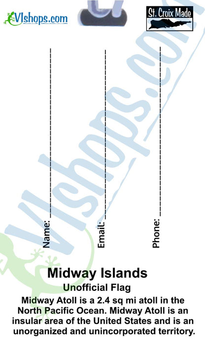 Midway Islands - Unofficial Flag - Flags of the World - Bag Tag