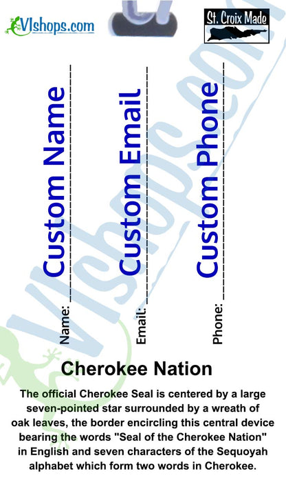 Native American - Cherokee Nation - Flags of Native Americans - Bag Tag