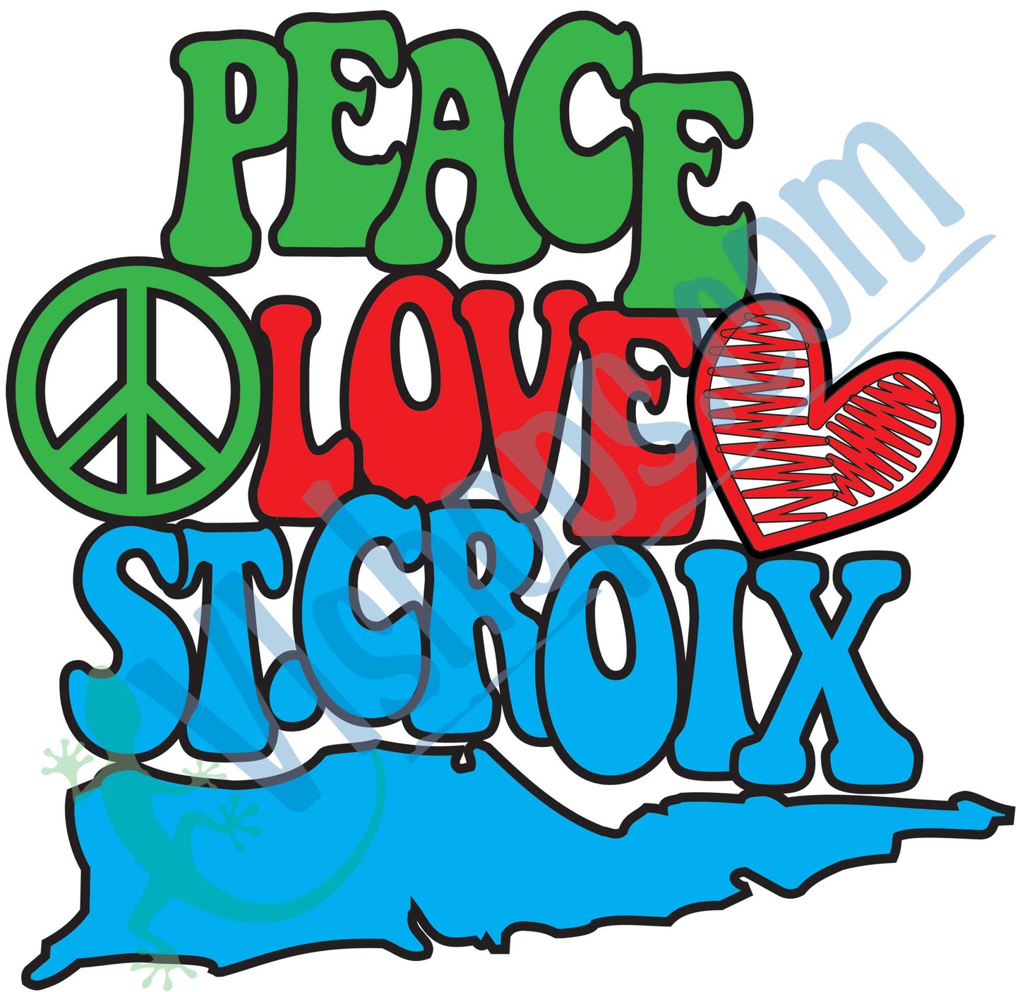 Peace Love St. Croix - Bella + Canvas 6682 Women's Racerback Cropped Tank Top