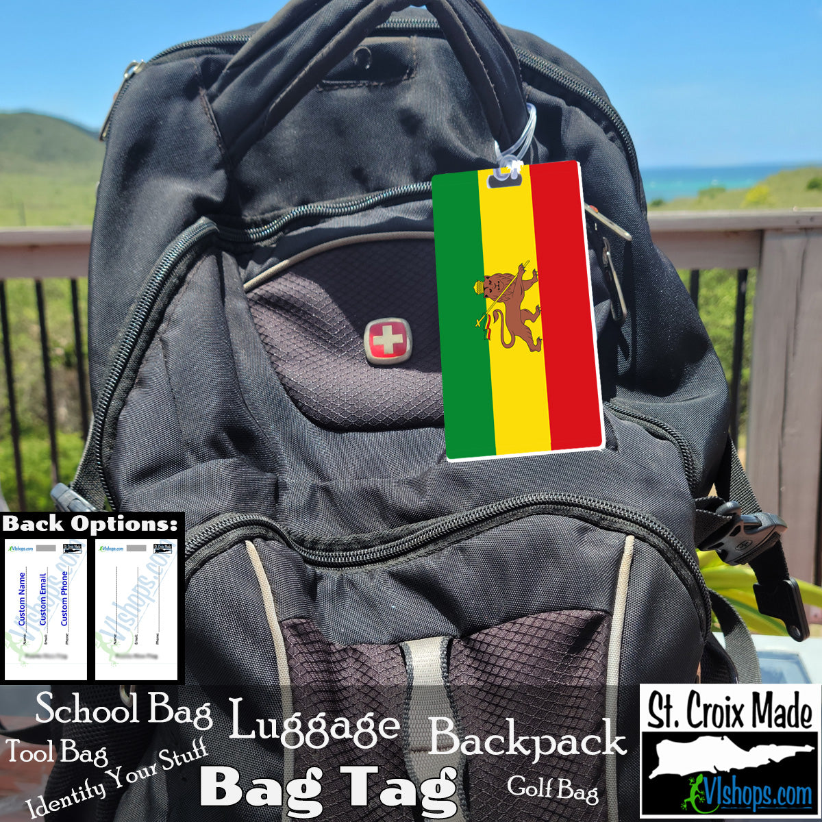 Rastafari - commonly used flag - Flags of the World - Bag Tag