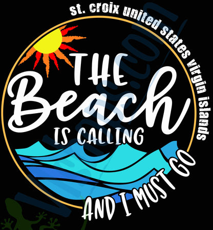 The Beach Is Calling and I Must Go - St Croix - Gildan 64000 Softstyle T-Shirt