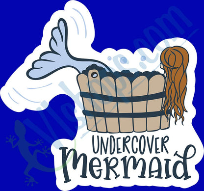 Undercover Mermaid - 3.25 x 3 Die Cut Sticker