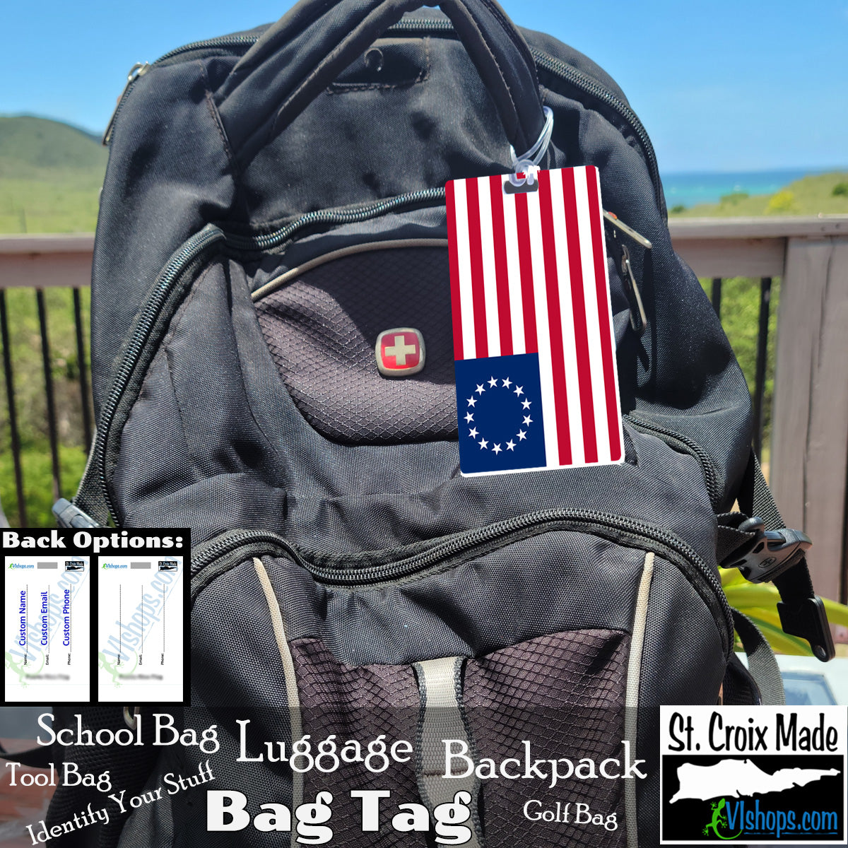 United States - Betsy Ross Version - June 14 1777 - May 1 1795 - Flags of the World - Bag Tag