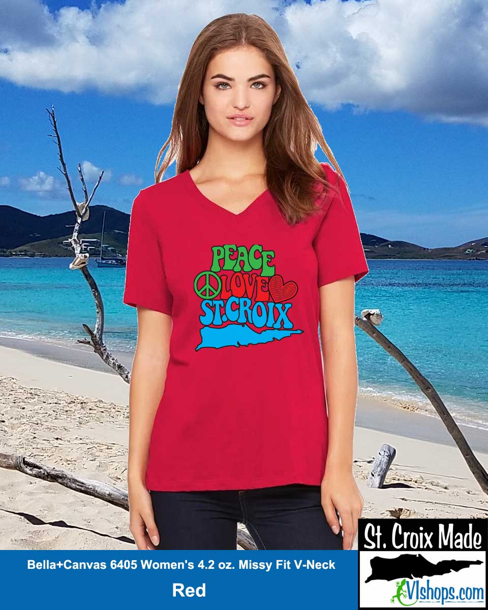 Peace Love St. Croix - Bella Canvas 6405 Women's 4.2 oz. Missy Fit V-Neck