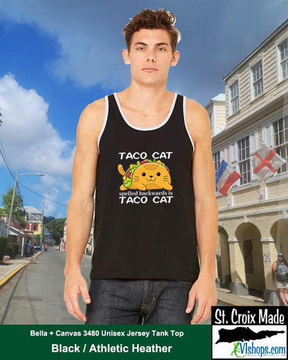 Taco Cat - Bella + Canvas 3480 Unisex Jersey Tank Top