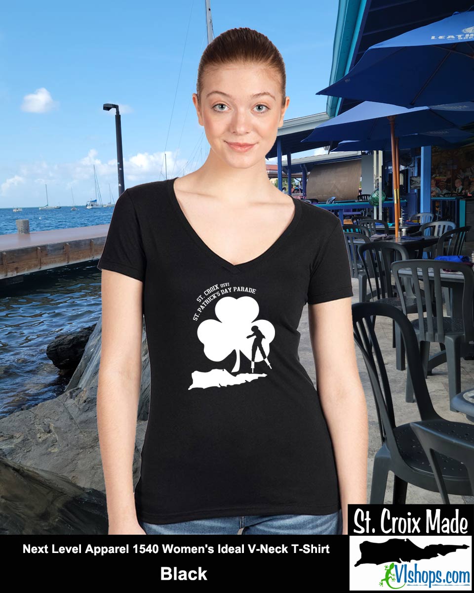 Moko Jumbie Shamrock - St Patricks Day - Next Level Apparel 1540 Women's Ideal V-Neck T-Shirt