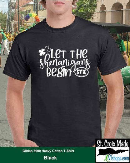 Let the Shenanigans Begin  - St Patricks Day - Gildan 5000 Heavy Cotton T-Shirt