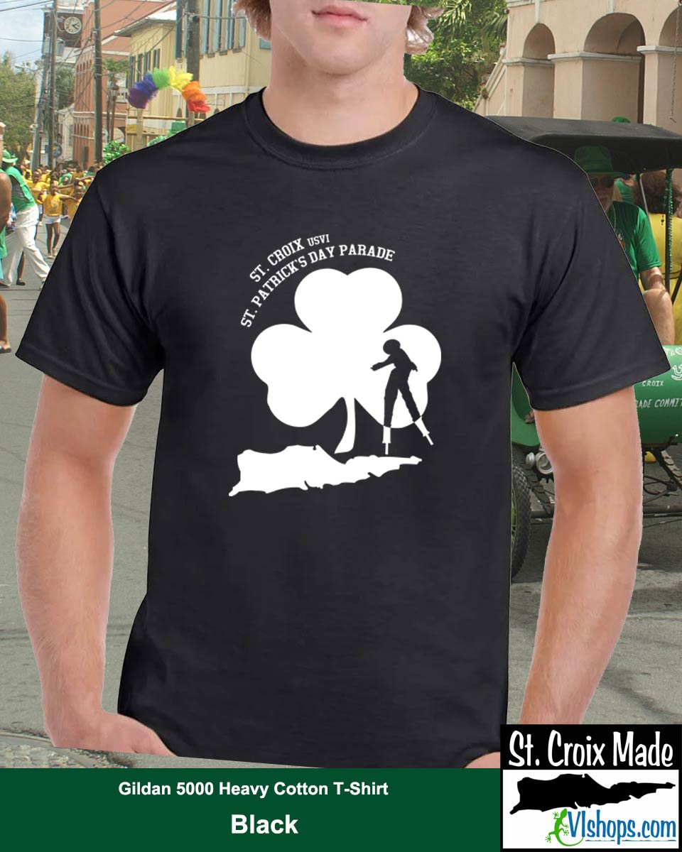 Moko Jumbie Shamrock - St Patricks Day - Gildan 5000 Heavy Cotton T-Shirt