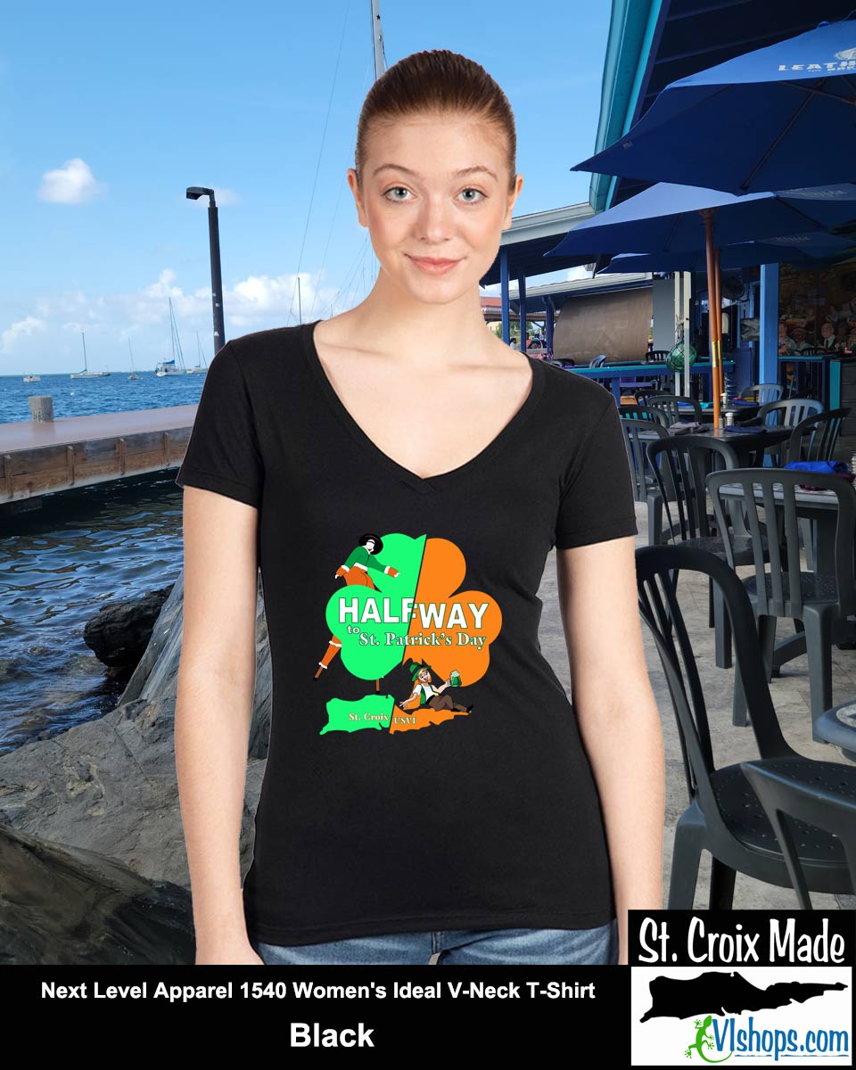 HalfWay to St. Patrick's Day - Next Level Apparel 1540 Women's Ideal V-Neck T-Shirt