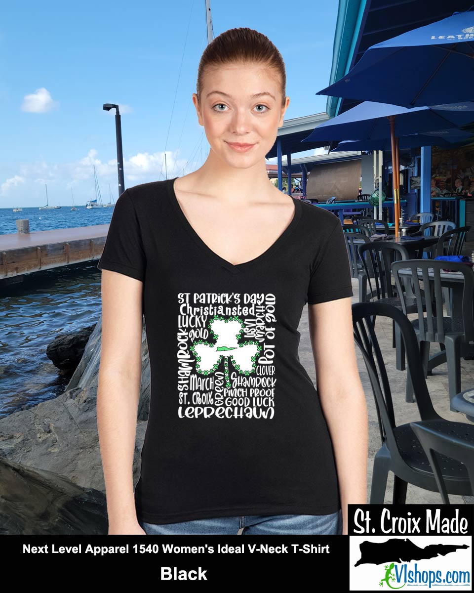 St. Patrick's Day Word Art - St Patrick's Day - Next Level Apparel 1540 Women's Ideal V-Neck T-Shirt