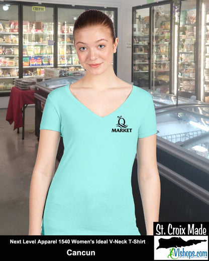 Quality - Front Left Chest and Full Back - Next Level Apparel 1540 Women's Ideal V-Neck T-Shirt