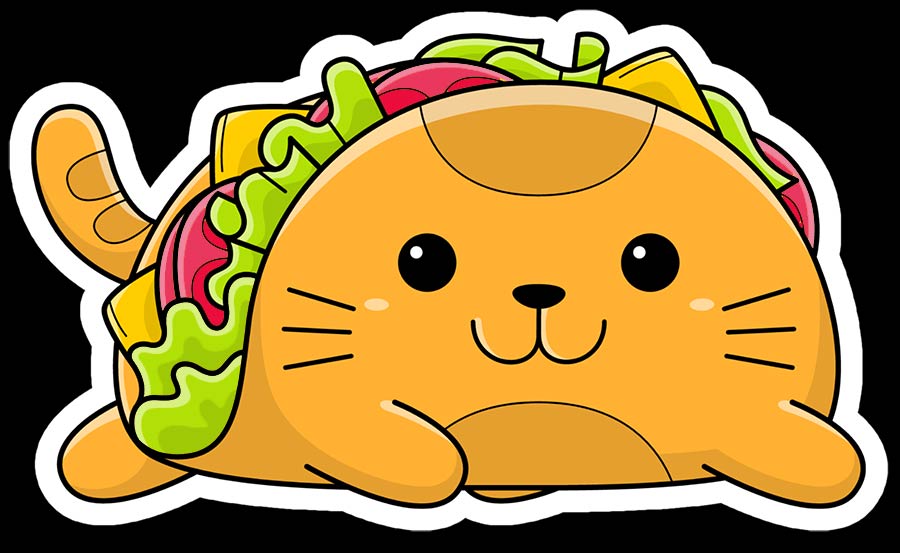 Cat Taco - 3 x 1.84  Die Cut Sticker