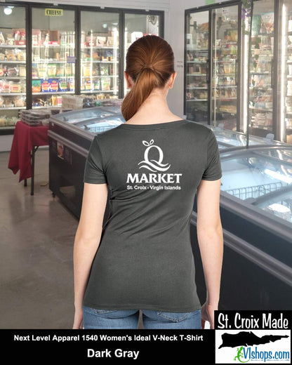 Quality - Front Left Chest and Full Back - Next Level Apparel 1540 Women's Ideal V-Neck T-Shirt