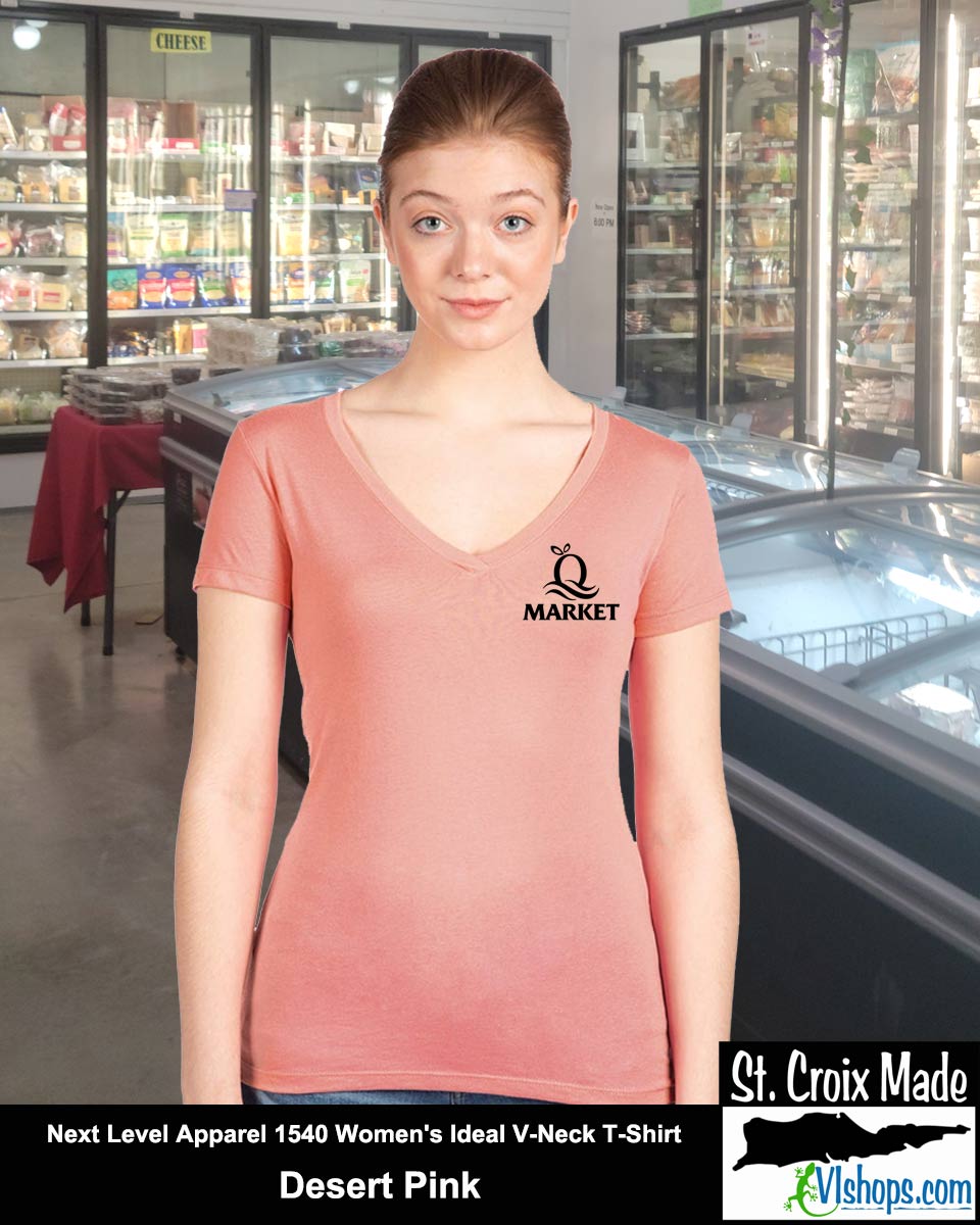 Quality - Front Left Chest and Full Back - Next Level Apparel 1540 Women's Ideal V-Neck T-Shirt