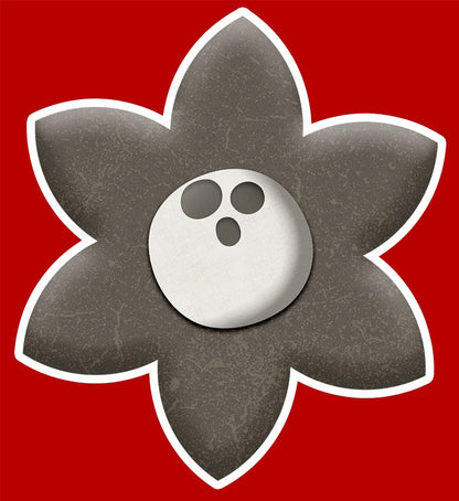 Halloween - Flower with Boo - 3 x 3 Die Cut Sticker